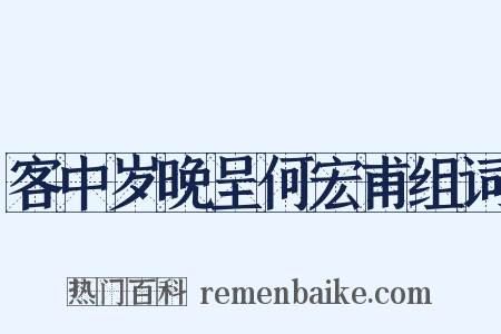 客中岁晚呈何宏甫组词是什么意思的图片